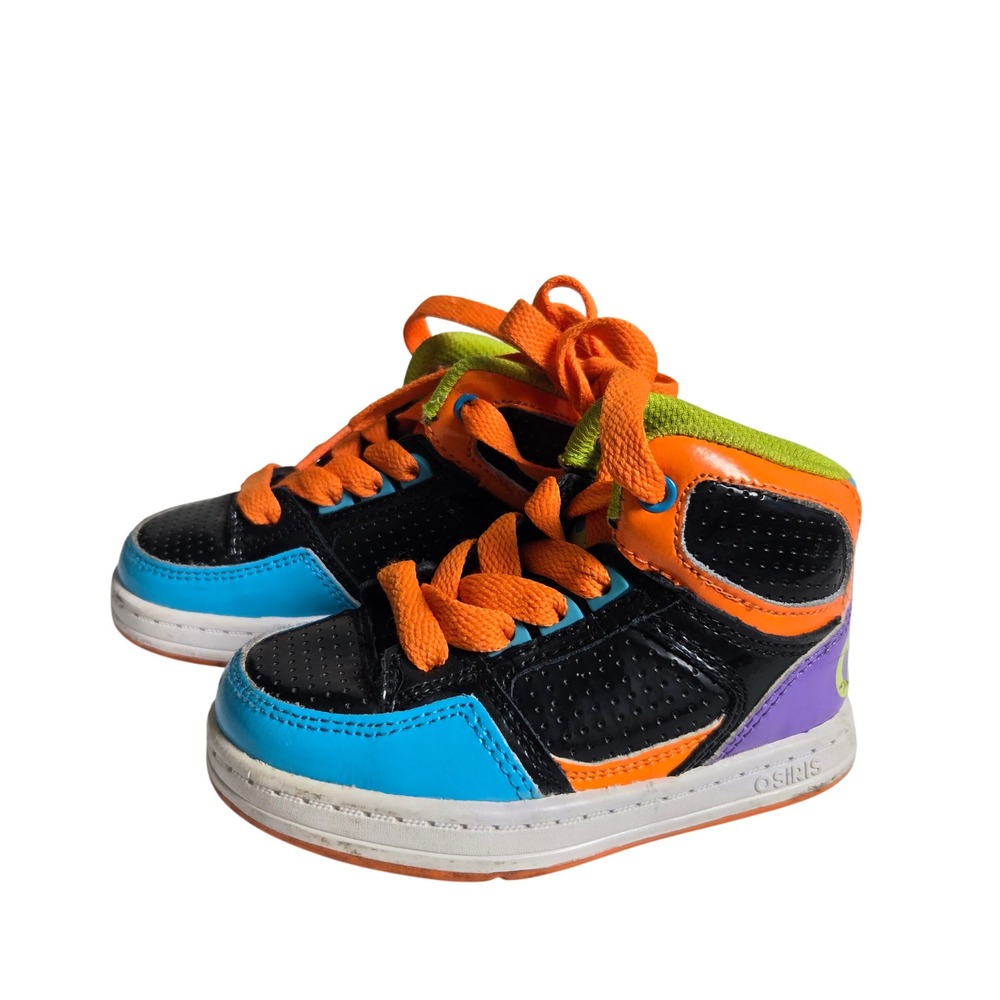 Osiris 6 High Top Sneaker Toddler Multi Color Good Skate Perforated Patent
